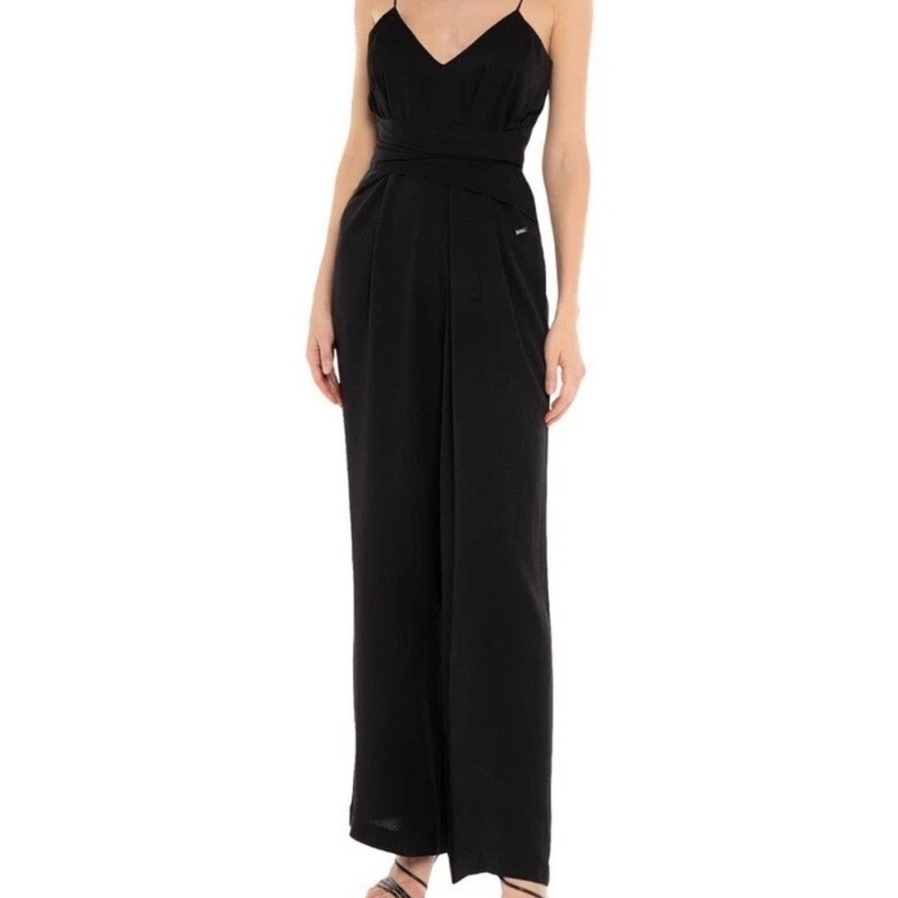 AX Armani Exchange Black Spaghetti Strap‎ Wide Leg Jumpsuit Size 0
